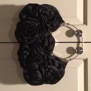 Elegant Black Rose Clutch